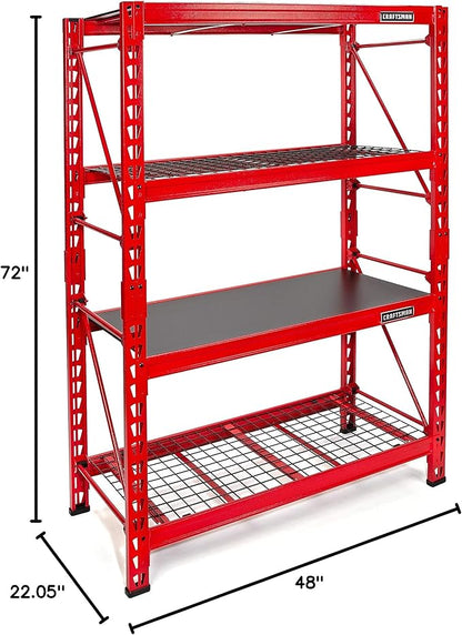 CRAFTSMAN 2-Shelf 3-Foot Tall Stackable Tool Chest Depth Storage Rack, 2-Pack, Red