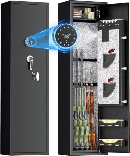 INTERGREAT 5-7 Gun Safes,Gun Safe for Rifles and Pistols,Shotgun Rifle Safe,Gun Safes for Rifle and Shotguns,Long Gun Cabinets with Fingerprint/Digital Keypad/Removable Shelf for Rifles Safes