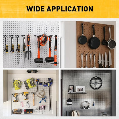 ELEAD 66-Piece 2/4/6 Inch Extra Thick Pegboard Hooks, Heavy Duty Peg Board Organizer Accessories, Peg Board Tool Hangers Fit for 1/4" Pegboard Hanging Tools Garage, Workshop, and Craft Storage