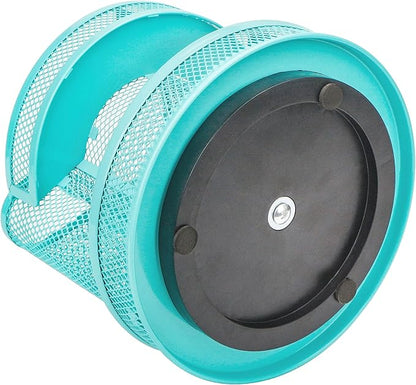 Annova Mesh Desk Organizer Rotate with 5 Compartments Round Spinning Tidy Candy/Pen Holder Desk Accessories Office, Art Supply, Storage, Classroom, Home (Turquoise)