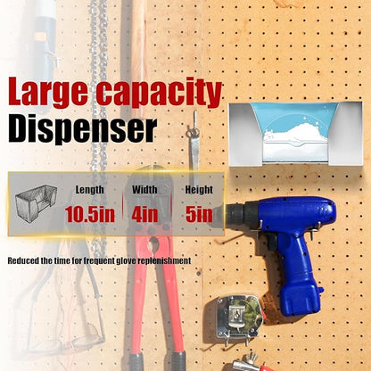 Wall Mount Storage Dispenser Holder Aluminum Latex Glove Box Dispensers Suitable for Garage Enclosed Trailer Work Shop