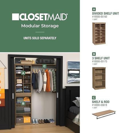 ClosetMaid Modular Storage Shelf and Hang Rod Kit, Sand