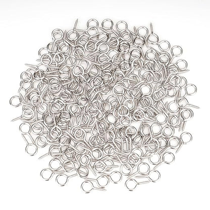 Aovchei Eye Screws, 120Pcs 0.67 inches 304 Stainless Steel Screw Hooks, Rust-Resistant Self Tapping Eyelet Bolts for Wood, Securing Cables Wires, Indoor & Outdoor for Hanging Artwork