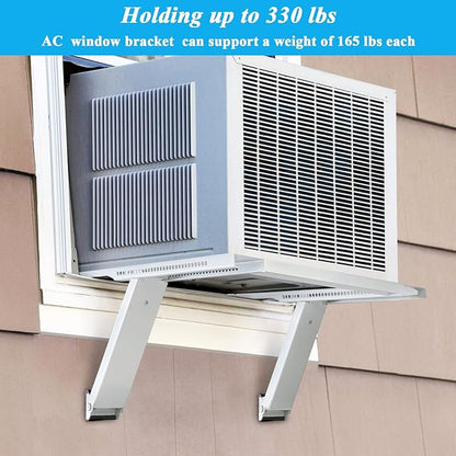 2 Pack Window Air Conditioner Support Bracket, Wall Mounting Unit Window Stand Mount AC Brackets Support, Universal for 5,000-24,000 BTU AC Units, Up to 165lbs