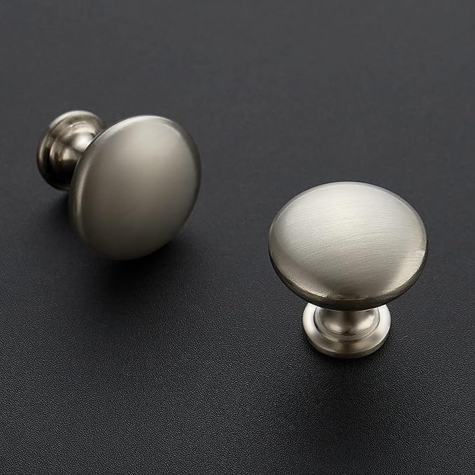 Ravinte 10 Pack Brushed Nickel Round Zinc Cabinet Knobs for Kitchen Bathroom Closet Dresser Cabinets