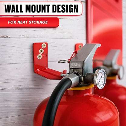 Fire Extinguisher Mount Brackets Set of 8, Heavy Duty Wall Mount Hook 2.36 x 1.57 x 2.36 in, Screws Anchors and Gaskets, Quick Install Holder, Supports up to 20 lb for Garage Workshop Home Cabinet Use