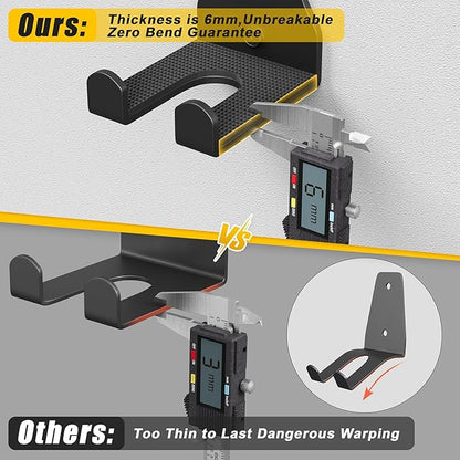 Barbell Wall Holder, Durable Olympic Barbell Hanger with Protective Pad, Space Saving Barbell Holder for Squat Rack, Home Gym and Garage, Holds Under 33mm Bar Size