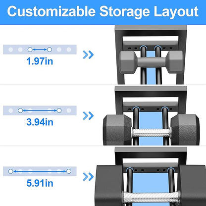 3 Tier Adjustable Dumbbell Rack - Heavy-Duty 450LB Capacity Weight Storage Stand for Dumbbells, Space-Saving Weight Rack Home Gym Organizer (Rack Only)