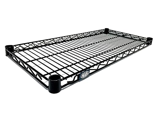 Nexel Additional Wire Shelf for Wire Shelving Units, 600-800 lb Capacity, 18"W x 24"L, Black Epoxy Finish