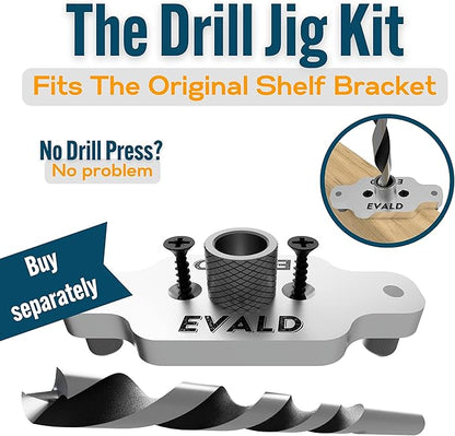 EVALD Standard Floating Shelf Bracket | 8-inch Brackets for Shelves with Anchors and Screws | Invisible Shelf Supports for Home and Office Decor | Suitable for Fireplace Various Wall Types (8 Inch)
