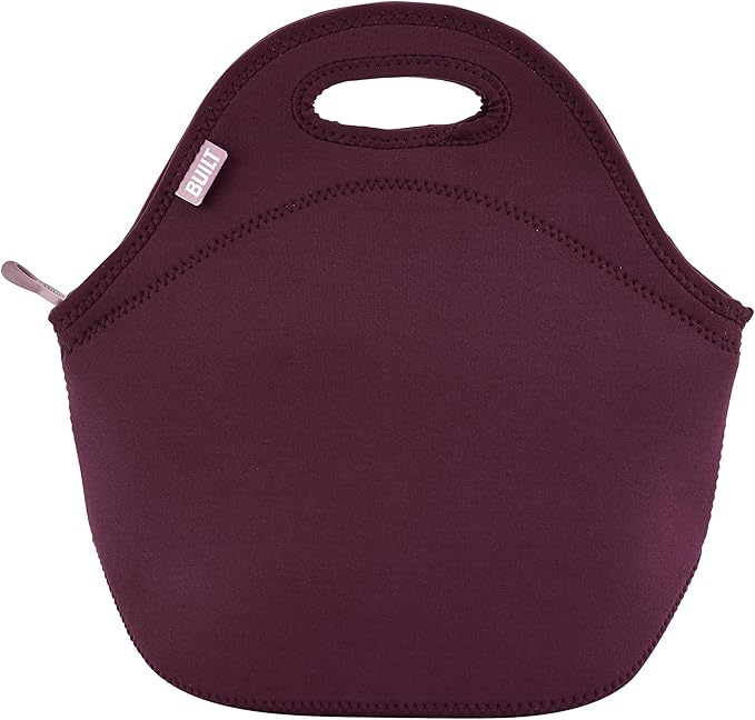 Built Gourmet Getaway Lunch Tote – Fig Lilas Neoprene Insulated Bag with Zipper & Handles, Foldable BPA-Free Reusable Tote, Thoughtful Mother’s Day Gift for Moms, Work, Travel & Picnic Use