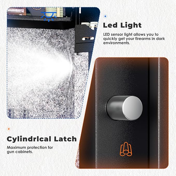 INTERGREAT 5-7 Gun Safes,Gun Safe for Rifles and Pistols,Shotgun Rifle Safe,Gun Safes for Rifle and Shotguns,Long Gun Cabinets with Fingerprint/Digital Keypad/Removable Shelf for Rifles Safes