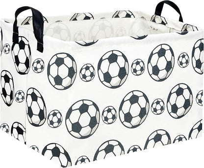 Rectangular Soccer Basket Kids Storage Bins Baby Boy Basket Kids Toy Storage Bin Organizer Box Boys Room Decor for Home(Soccer)
