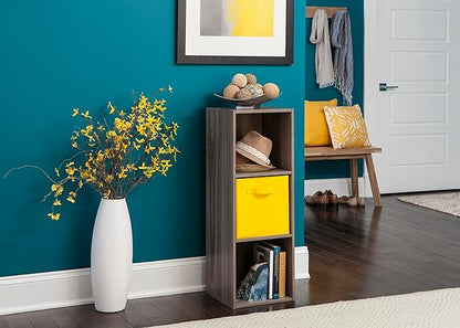 ClosetMaid Cubeicals 3 Cube Storage Shelf Organizer Bookshelf - Vertical/Horizontal, Easy Assembly - Natural Gray Wood Finish