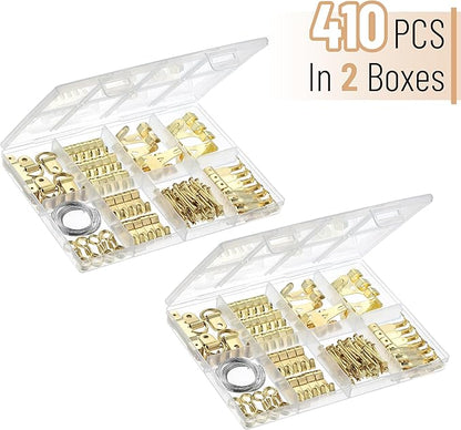 Mr. Pen- Picture Hanging Kit, 410pc, Gold, Picture Hangers Bulk, Nails for Hanging Pictures, Wall Hangers, Picture Hanging, Picture Hanging Hooks, Frame Hanging Hardware, Wall Hanging Kit