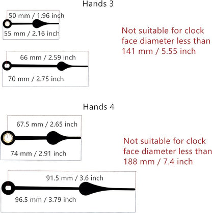 TIKROUND 12888 Quartz DIY Wall Clock Movement Mechanism Battery Operated DIY Repair Parts Replacement with 4 Sets Hands Total Shaft Length 23/32 inch .…