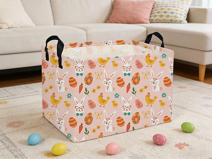 Rectangle Easter Baskets Kids Baskets Cute Storage Bin Organizer Box for Room Decor Gift Basket