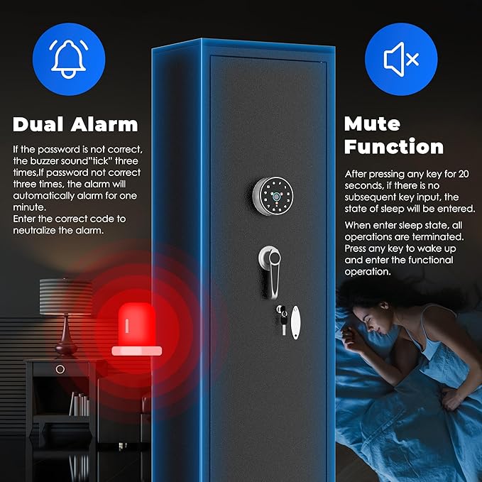 INTERGREAT 5-7 Gun Safes,Gun Safe for Rifles and Pistols,Shotgun Rifle Safe,Gun Safes for Rifle and Shotguns,Long Gun Cabinets with Fingerprint/Digital Keypad/Removable Shelf for Rifles Safes