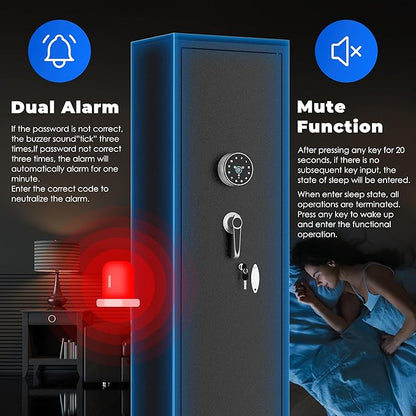INTERGREAT 5-7 Gun Safes,Gun Safe for Rifles and Pistols,Shotgun Rifle Safe,Gun Safes for Rifle and Shotguns,Long Gun Cabinets with Fingerprint/Digital Keypad/Removable Shelf for Rifles Safes