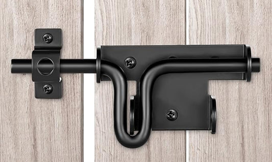 Slide Bolt Gate Latch with Padlock Hole, Heavy Duty Fence Slide Latches Outdoor Doors for Wooden Fence, Shed Door, Vinyl Door