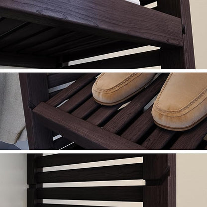 John Louis Home Wood Closet Organizer System with Shelves & Hanging Rods, Wall Mounted Reach-in Closet Storage - Espresso Finish