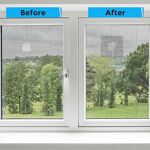 Black Window Screen Repair Tape, 2 in X 30 FT (360IN) Screen Repair Kit for Windows or Doors, Strong Adhesive Fiberglass Mesh Patch Tape (Pack of 2)