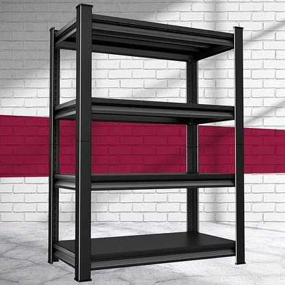 36''W Garage Shelves Heavy Duty - 1,480Lbs Steel Metal Adjustable Utility Storage Shelving Rack Units 36" W x 16" D x 66" H 4 Tier Black
