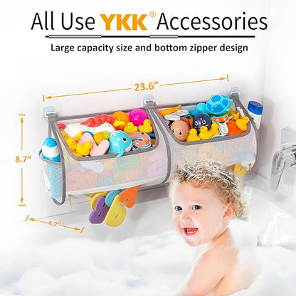 Ligereza 2-in-1 bath toy storage double capacity bath toy holder helps bath toy storage for tub classification, bath toy organizer for tub for kids to easily take favorite toys