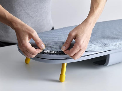 Joseph Joseph Pocket Folding Tabletop Ironing Board with Iron Holder and Wall Mount, Compact Space-Saving, Grey/Yellow