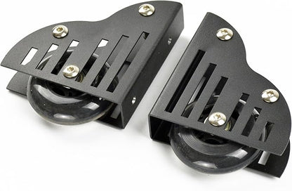 DIYHD 13.2FT Rolling Ladder Hardware Sliding Rail,Top Roller,Floor Wheel with Brake
