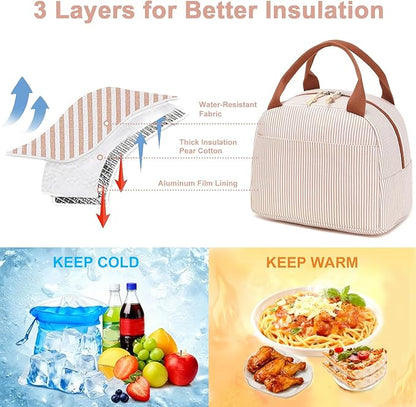 Bluboon Lunch Box for Women Cute Lunch Bag Reusable Insulated Lunch Bags Large Capacity Lunchbox Cooler for Work Picnic or Travel