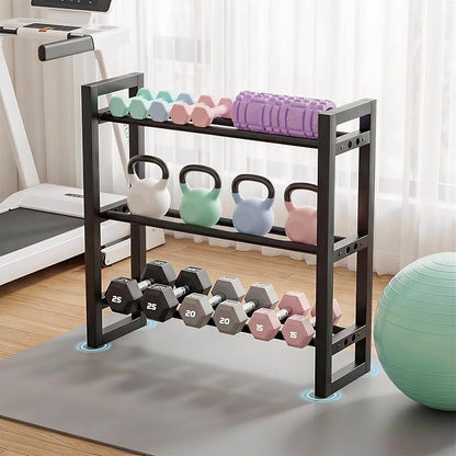 Dumbbell Rack 3 Tier Weight Rack for Home Gym 31 IN Length Adjustable Dumbbell Stand 450 lb Capacity Storage Stand Weight Storage Gym Organizer