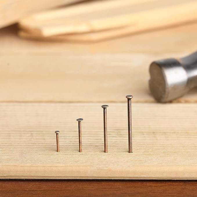 Mr. Pen- Nail Assortment Kit, 600 pcs, 4 Sizes, Bronze, Small Nails for Hanging Pictures, Finishing Nails
