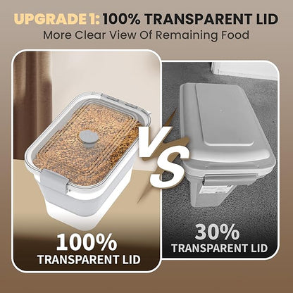 20-23 Lbs Dog Food Storage Container, Collapsible Dog Food Container with Transparent Airtight Lid,Multifunctional Pet Food Storage Container for Dog Cat,Rice,Flour,Pet Food Scoop and Dog Bowl