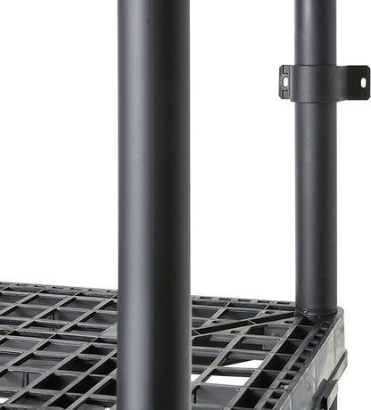 Gracious Living 72 Inch 5 Shelf Heavy Duty Light Weight Garage or Indoor Storage Unit Holds up to 150 Pounds with Easy Assembly (1 Pack), Black