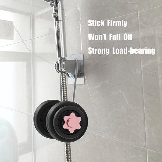2 Pack Strong Adhesive and Waterproof Shower Head Holder, Adjustable Handheld Shower Holder Wall Mount Shower Bracket