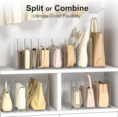 Bag Purse Organizer Accessories: 2-Dividers Plastic Clutch Dividers for Closet Organizers and Storage - Keep Carteras & Pocketbook Upright