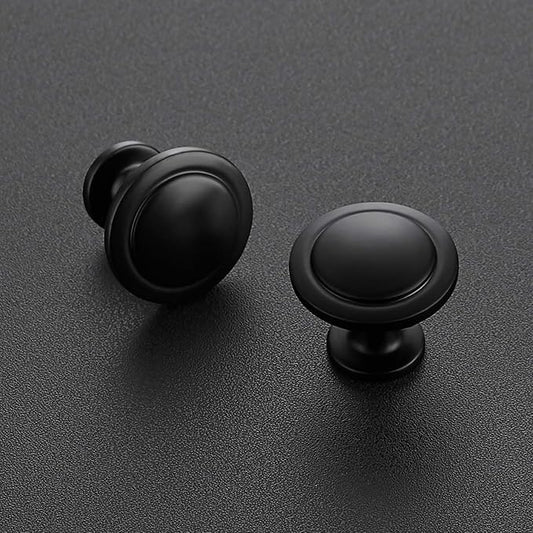 Ravinte 50 Pack 1-1/4 Inch Kitchen Cabinet Knobs Matte Black Zinc Pulls Door Handles for Dresser Drawers