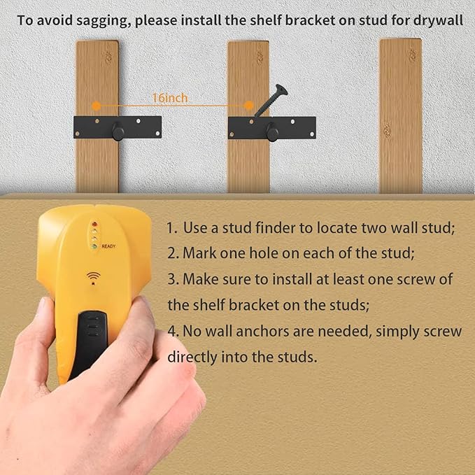 Floating Shelf Brackets, 12 inch Hidden Shelf Brackets Heavy Duty Blind Shelf Support, 200LBS Load Capacity, 6 Pack Floating Shelf Hardware for DIY Wood Wall Floating Shelves