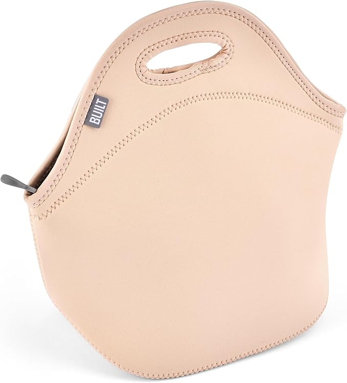 Built Gourmet Getaway Neoprene Lunch Bag – Cameo Rose Floral Insulated Reusable Food Carrier with Soft Handles & Zipper Closure for Work, Travel, Picnics, Perfect for Mother’s Day