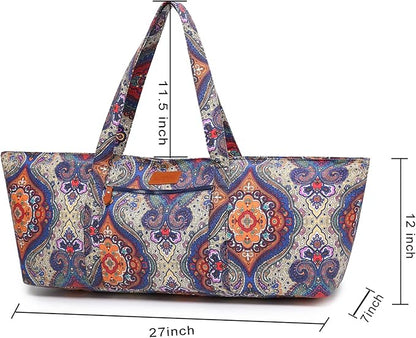 Large Yoga Mat Bag for Women Men, Travel Gym Bag for Pilates Office Beach Workout, Yoga Mat Tote Carrier with Mat Strap for 1/4" 1/2" Thick Exercise Yoga Mat