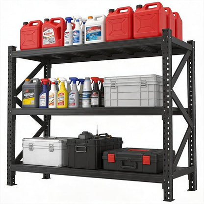 Heavy Duty Metal Garage Shelving Unit,Adjustable Storage Shelves, Steel Shelving, 4500 lbs Capacity, Industrial Shelves for Heavy Tools and Equipment, 63" Wx 19.7" D x 66.9" H