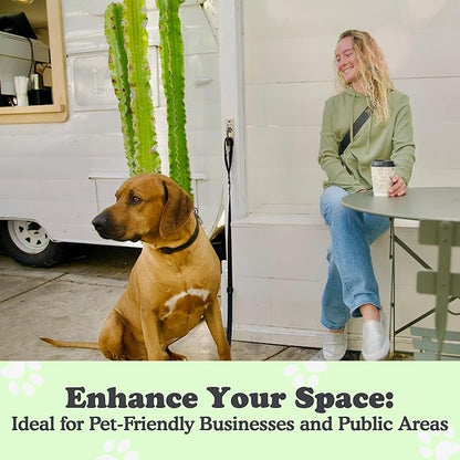 Canine Hitch- Secure Dog Leash Parking Mounted Indoor – Outdoor Wall Hook - Tie Out Stainless Steel Practical Lead Management for Home & Business, Slim Compact