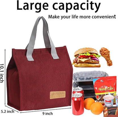 Lunch Bag for Women/Men,Waterproof Reusable Portable Lunch Tote,Lunch Box Bag.Thermal Cooler Bag Ideal for Work/Party/l/Travel/Picnic(Light Red)
