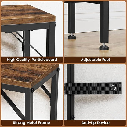 47.2'' Console Table, 9.5" D Entryway Table with Storage Basket, Narrow Sofa Table, Behind Couch Table for Hallway, Foyer, Corridor, Living Room, Rustic Brown