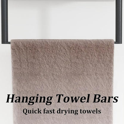 Towel Storage for Bathroom, 3 Tier Towel Rack with Shelf and Towel Bar, Wall Mounted Towel Racks for Bathroom Towel Storage and Organizer - Matte Black