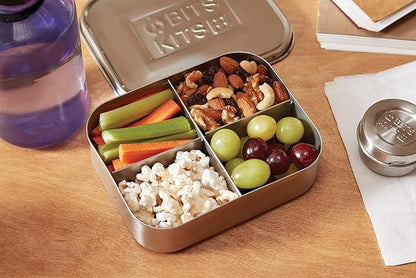 Bento Box Lunch and Condiment Containers Bundle for Kids and Adults, Set of 5, Stainless Steel