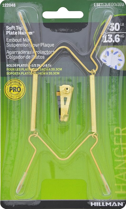 Hillman 122048 Plate Hangers 5-1/2"-8" with Tip Protectors, 1 (Pack of 2)