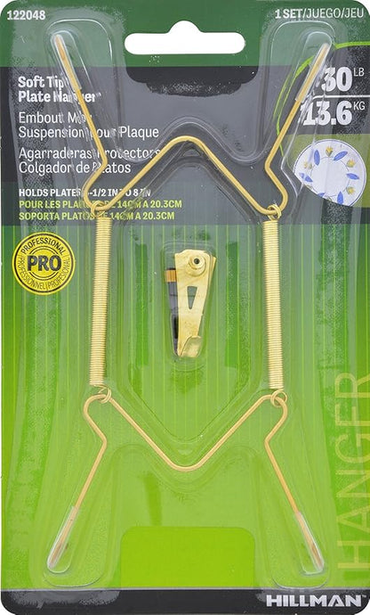 Hillman 122048 Plate Hangers 5-1/2"-8" with Tip Protectors, 1 (Pack of 2)