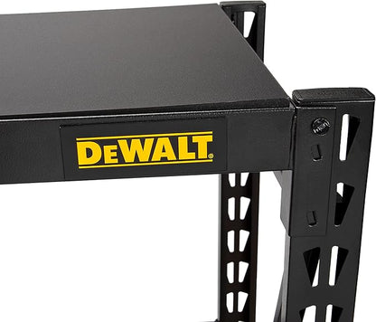 DEWALT Industrial Storage Rack Garage Shelving, 3 Heavy Duty Adjustable Laminate Deck Shelves, 50”W x 18”D x 48”H, 4,500 lb. Capacity, Black